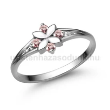 E308FZR_B - RÓZSASZÍN ZAFÍR - GYÉMÁNT köves Fehér arany Eljegyzési Gyűrű