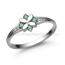 E308FS_C - SMARAGD - CIRKÓNIA köves Fehér arany Eljegyzési Gyűrű