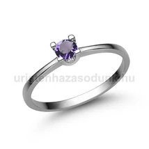 E309FM - AMETISZT köves Fehér arany Eljegyzési Gyűrű