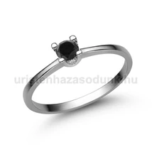 E309FBB - FEKETE GYÉMÁNT köves Fehér arany Eljegyzési gyűrű