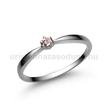 E30FZR - RÓZSASZÍN ZAFÍR köves Fehér arany Eljegyzési Gyűrű
