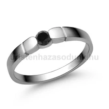 E310FBB - FEKETE GYÉMÁNT köves Fehér arany Eljegyzési gyűrű