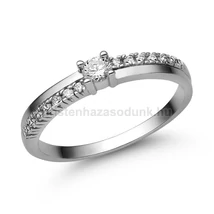 E311FZF_C - FEHÉR ZAFÍR - CIRKÓNIA köves Fehér arany Eljegyzési Gyűrű