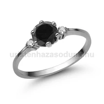 E312FBB_B - FEKETE GYÉMÁNT - GYÉMÁNT köves Fehér arany Eljegyzési gyűrű