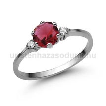 E312FR_B - RUBIN - GYÉMÁNT köves Fehér arany Eljegyzési gyűrű