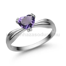 E313FM - AMETISZT köves Fehér arany Eljegyzési Gyűrű