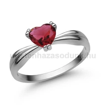 E313FR - RUBIN köves Fehér arany Eljegyzési gyűrű