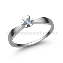 E315FK - AKVAMARIN köves Fehér arany Eljegyzési Gyűrű
