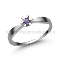 E315FM - AMETISZT köves Fehér arany Eljegyzési Gyűrű