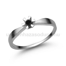 E315FBB - FEKETE GYÉMÁNT köves Fehér arany Eljegyzési gyűrű