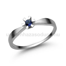 E315FZK - KÉK ZAFÍR köves Fehér arany Eljegyzési Gyűrű