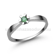 E315FS - SMARAGD köves Fehér arany Eljegyzési Gyűrű