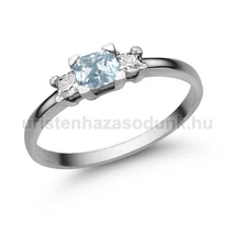 E316FK_C - AKVAMARIN - CIRKÓNIA köves Fehér arany Eljegyzési Gyűrű E316FK_C - AKVAMARIN - CIRKÓNIA köves Fehér arany Eljegyzési Gyűrű
