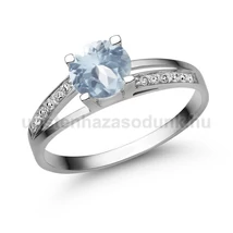 E317FK_B - AKVAMARIN - GYÉMÁNT köves Fehér arany Eljegyzési Gyűrű