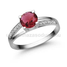 E317FR_C - RUBIN - CIRKÓNIA köves Fehér arany Eljegyzési gyűrű