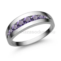 E320FM - AMETISZT köves Fehér arany Eljegyzési Gyűrű