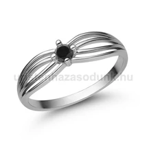 E321FBB - FEKETE GYÉMÁNT köves Fehér arany Eljegyzési gyűrű