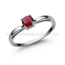 E322FR - RUBIN köves Fehér arany Eljegyzési gyűrű