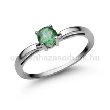 E322FS - SMARAGD köves Fehér arany Eljegyzési Gyűrű