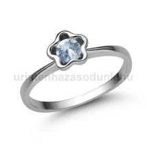 E323FK - AKVAMARIN köves Fehér arany Eljegyzési Gyűrű