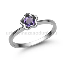 E323FM - AMETISZT köves Fehér arany Eljegyzési Gyűrű