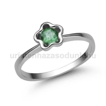 E323FS - SMARAGD köves Fehér arany Eljegyzési Gyűrű