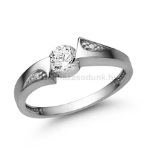 E324FZF_C - FEHÉR ZAFÍR - CIRKÓNIA köves Fehér arany Eljegyzési Gyűrű