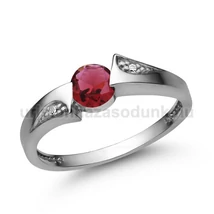 E324FR_C - RUBIN - CIRKÓNIA köves Fehér arany Eljegyzési gyűrű