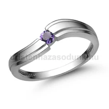 E325FM - AMETISZT köves Fehér arany Eljegyzési Gyűrű