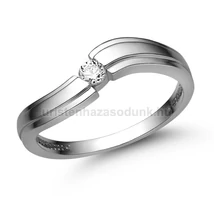 E325FC - CIRKÓNIA köves Fehér arany Eljegyzési Gyűrű