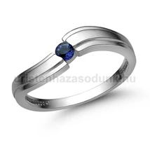 E325FZK - KÉK ZAFÍR köves Fehér arany Eljegyzési Gyűrű