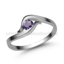 E326FM - AMETISZT köves Fehér arany Eljegyzési Gyűrű