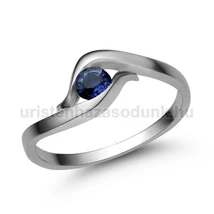 E326FZK - KÉK ZAFÍR köves Fehér arany Eljegyzési Gyűrű