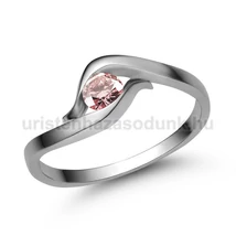 E326FZR - RÓZSASZÍN ZAFÍR köves Fehér arany Eljegyzési Gyűrű