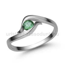 E326FS - SMARAGD köves Fehér arany Eljegyzési Gyűrű