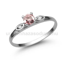 E327FZR_C - RÓZSASZÍN ZAFÍR - CIRKÓNIA köves Fehér arany Eljegyzési Gyűrű