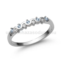 E328FK_B - AKVAMARIN - GYÉMÁNT köves Fehér arany Eljegyzési Gyűrű