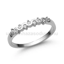 E328FZF_B - FEHÉR ZAFÍR - GYÉMÁNT köves Fehér arany Eljegyzési Gyűrű