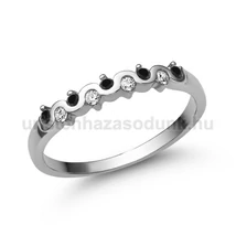 E328FBB_C - FEKETE GYÉMÁNT - CIRKÓNIA köves Fehér arany Eljegyzési gyűrű
