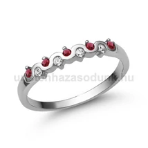 E328FR_C - RUBIN - CIRKÓNIA köves Fehér arany Eljegyzési gyűrű