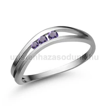 E329FM - AMETISZT köves Fehér arany Eljegyzési Gyűrű