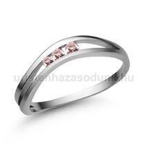 E329FZR - RÓZSASZÍN ZAFÍR köves Fehér arany Eljegyzési Gyűrű