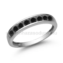 E330FBB - FEKETE GYÉMÁNT köves Fehér arany Eljegyzési gyűrű