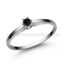 E331FBB - FEKETE GYÉMÁNT köves Fehér arany Eljegyzési gyűrű