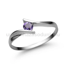 E333FM - AMETISZT köves Fehér arany Eljegyzési Gyűrű