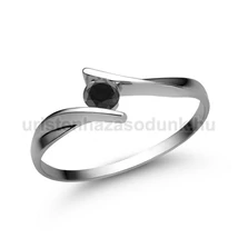 E333FBB - FEKETE GYÉMÁNT köves Fehér arany Eljegyzési gyűrű