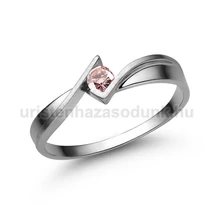 E334FZR - RÓZSASZÍN ZAFÍR köves Fehér arany Eljegyzési Gyűrű