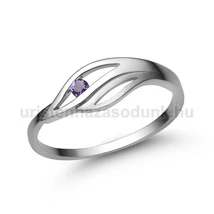 E335FM - AMETISZT köves Fehér arany Eljegyzési Gyűrű