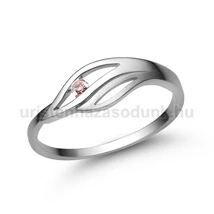 E335FZR - RÓZSASZÍN ZAFÍR köves Fehér arany Eljegyzési Gyűrű