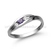 E337FM_B - AMETISZT - GYÉMÁNT köves Fehér arany Eljegyzési Gyűrű E337FM_B - AMETISZT - GYÉMÁNT köves Fehér arany Eljegyzési Gyűrű